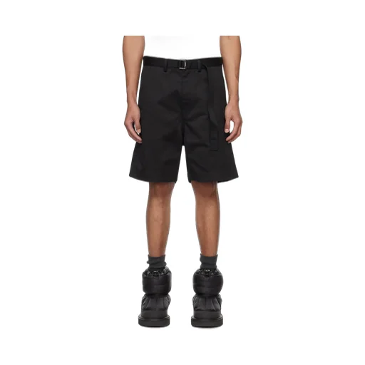 Wide-Leg Cotton Chino Shorts