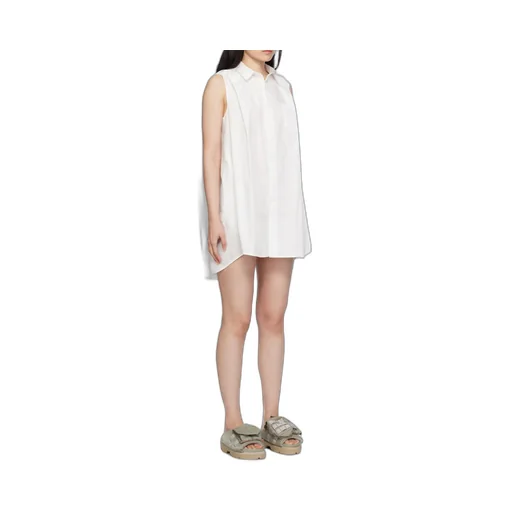 Sleeveless Poplin Shirt Dress