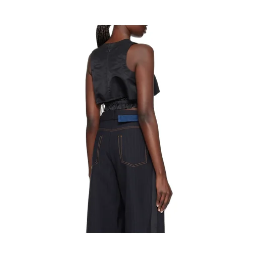 Sleeveless Zipped Cropped Top