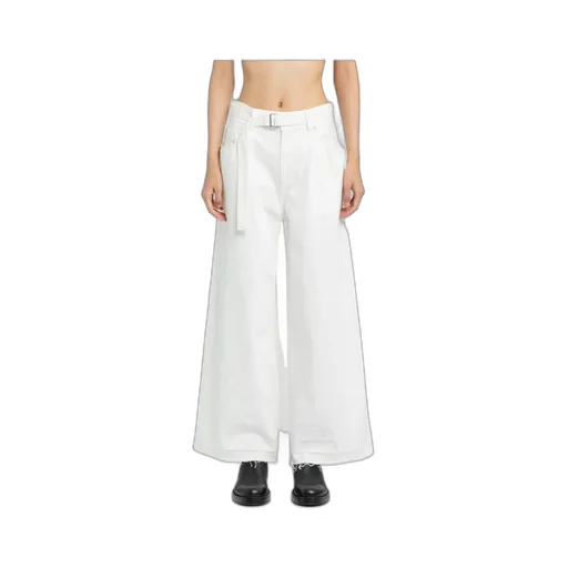 High-Waisted Belted Flared Jeans