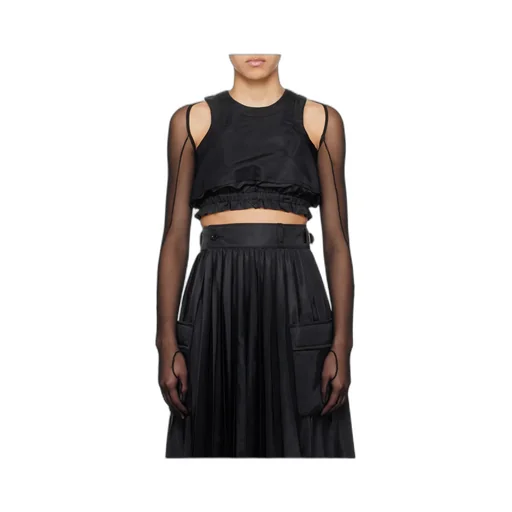 Sleeveless Zipped Cropped Top