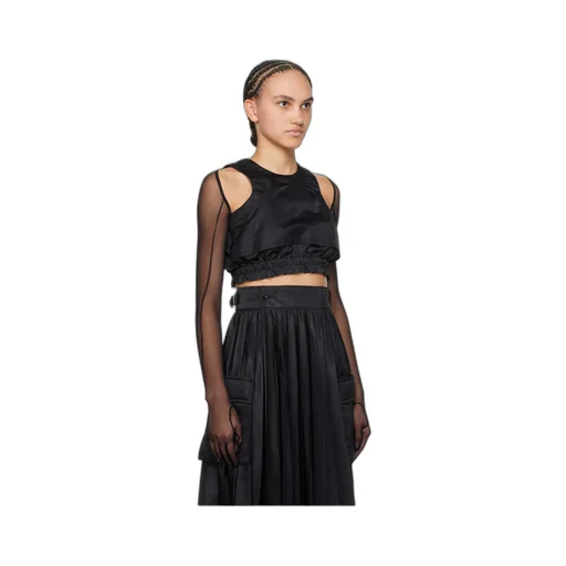 Sleeveless Zipped Cropped Top