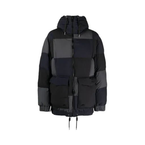 Checkerboard-Print Padded Jacket