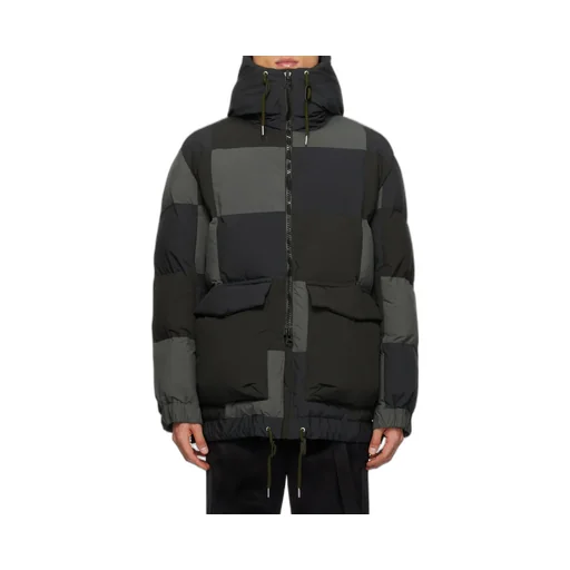 Checkerboard-Print Padded Jacket