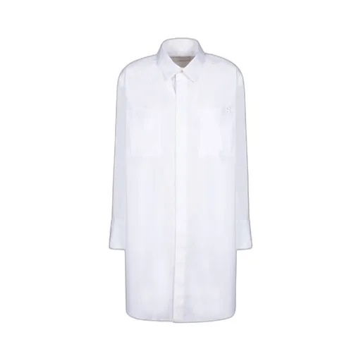 Logo-Embroidered Long Poplin Shirt