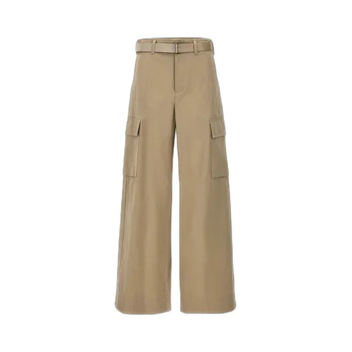 Wide Leg Belted Trousers