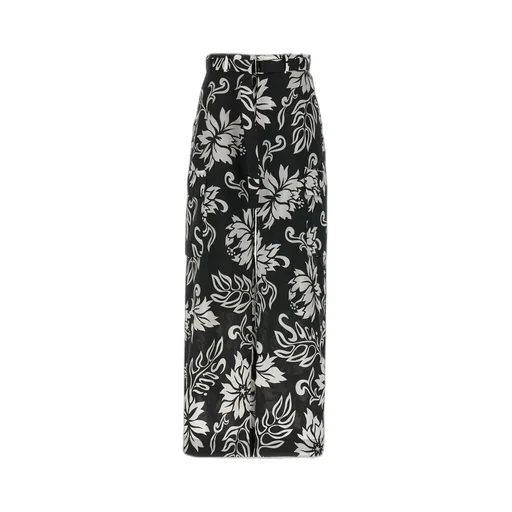 All-Over Printed Belted Trousers