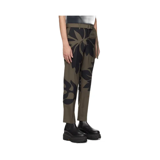 Floral Decal Details Casual Pants