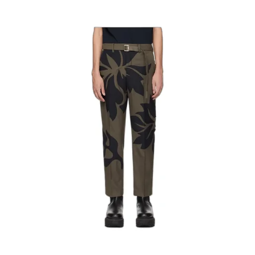 Floral Decal Details Casual Pants