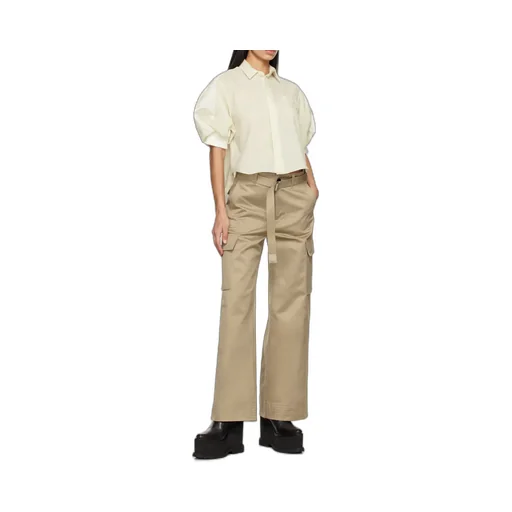 Wide Leg Belted Trousers