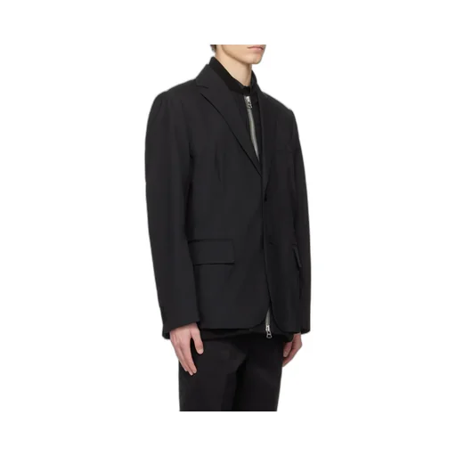 Layered Zipped Single-Breasted Blazer