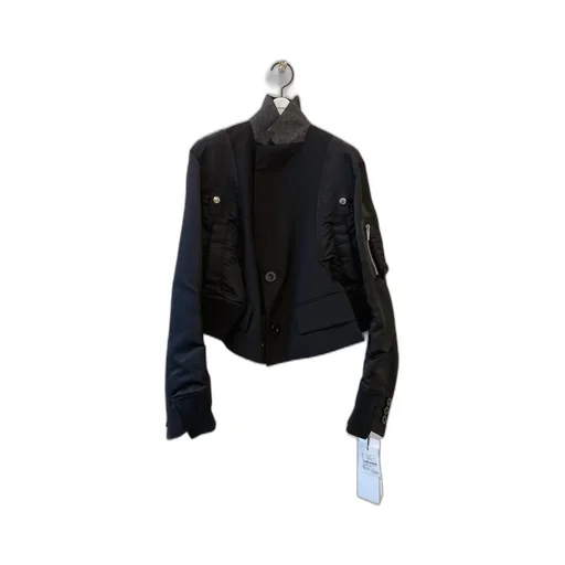 Panelled Buttoned Bomber Jacket