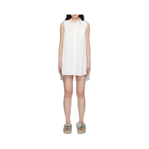 Sleeveless Poplin Shirt Dress