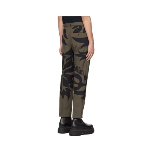 Floral Decal Details Casual Pants