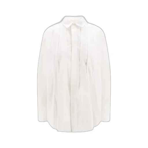 Collared Pleated Long-Sleeved Shirt