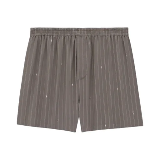 Cassandre Shorts In Striped Silk Crepe De Chine