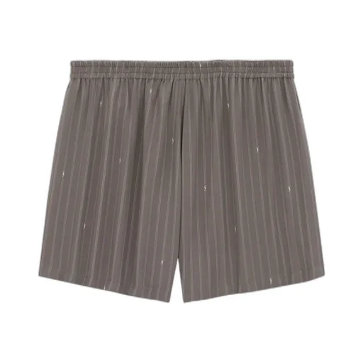 Cassandre Shorts In Striped Silk Crepe De Chine