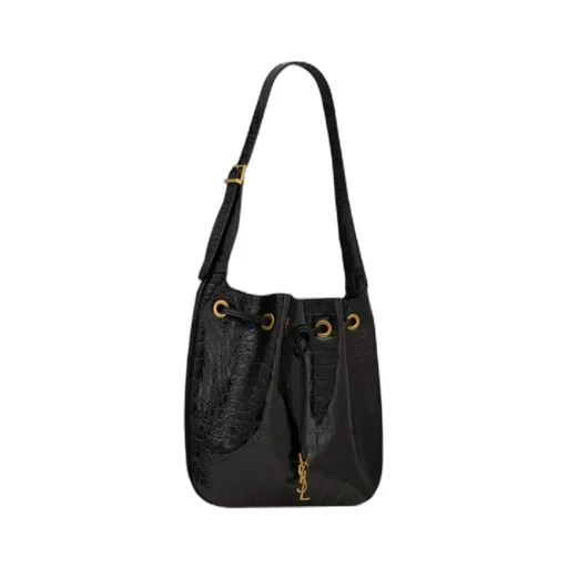 Paris Vii Medium Hobo Bag In Crocodile-Embossed Patent Leather