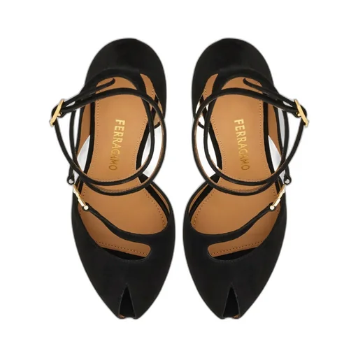 Peep-Toe Pump With Gancini Detail