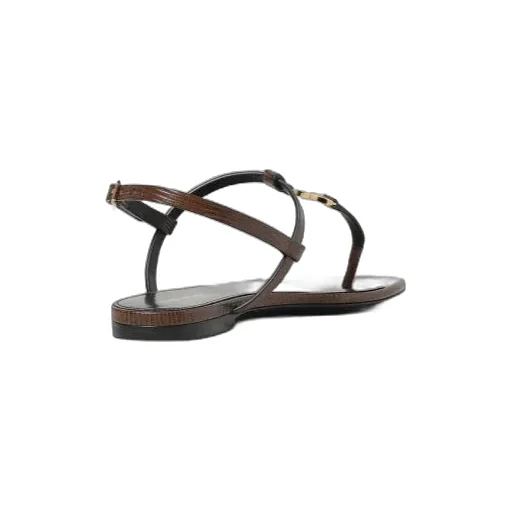 Logo Plaque Open Toe Sandals