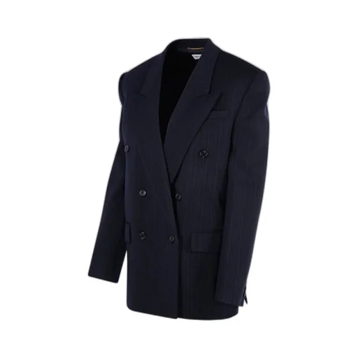 Double-Breasted Striped Blazer