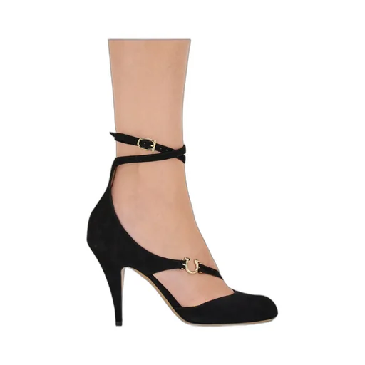 Peep-Toe Pump With Gancini Detail
