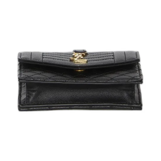 Logo Plaque Foldover Top Wallet