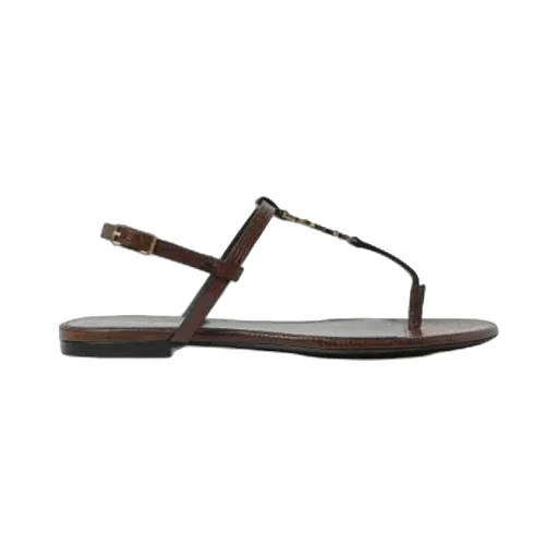Logo Plaque Open Toe Sandals