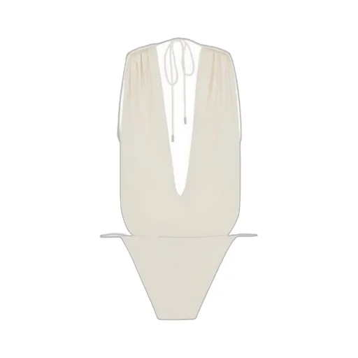 Backless V-Halter Swimsuit