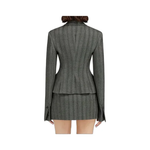 Chevron Single-Breasted Blazer