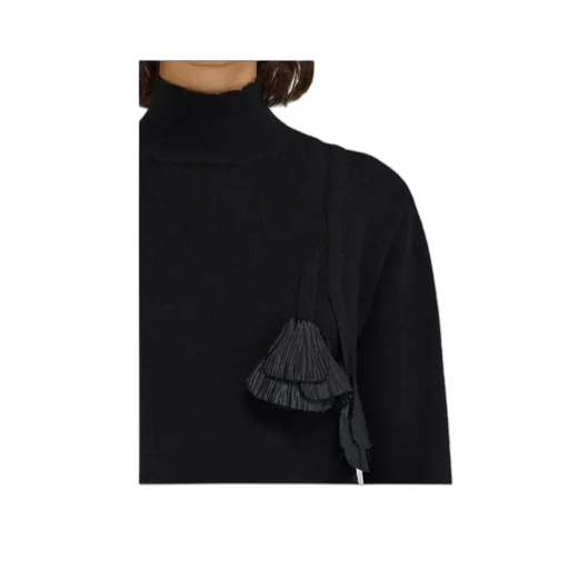 Flower Embellished Turtleneck Jumper