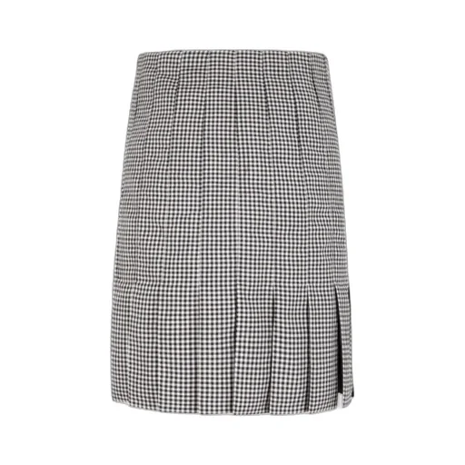Pleated Checked Skirt