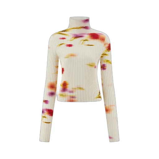 Blossom Print Mock Neck Top