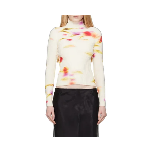 Blossom Print Mock Neck Top