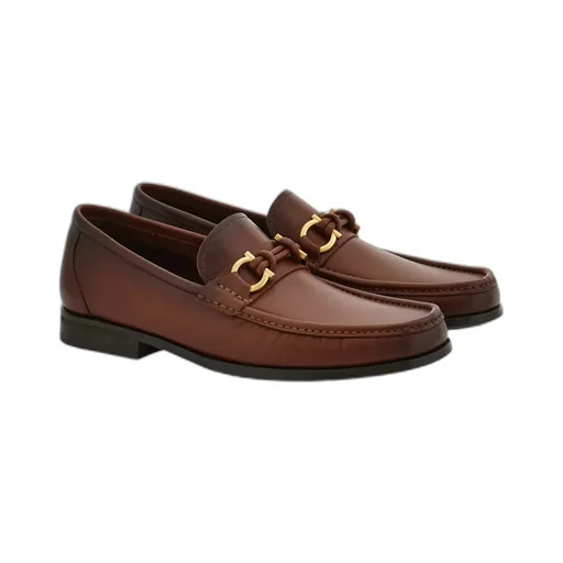 Gancini Leather Loafers