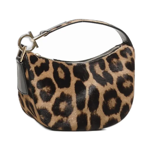North-South Gancini-Embellished Shoulder Bag