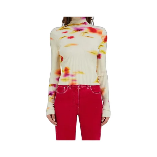 Blossom Print Mock Neck Top
