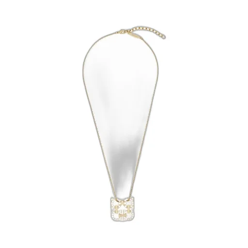Crystal Embellished Four Gancini Pendant Necklace