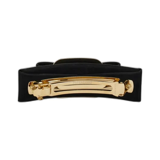 Leather Hair Clip With Bow Embellishment