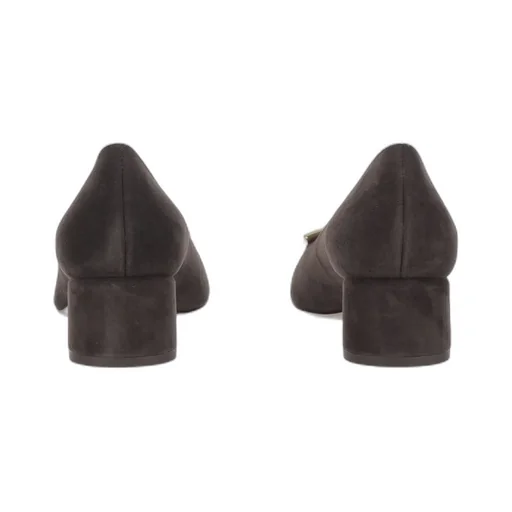70Mm Gancini-Detail Suede Heeled Pumps