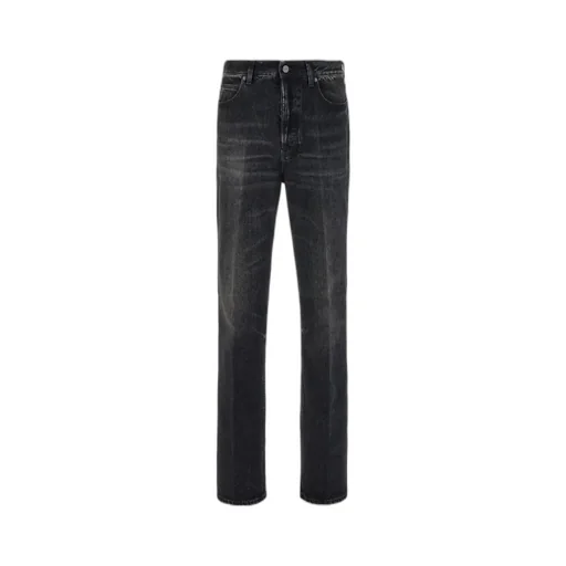 Logo Patch Stonewashed Denim Jeans