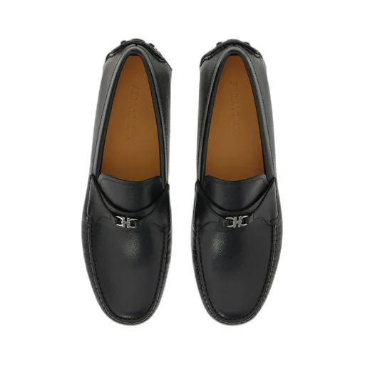 Gancini-Buckle Slip-On Loafers