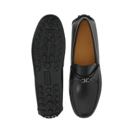 Gancini-Buckle Slip-On Loafers