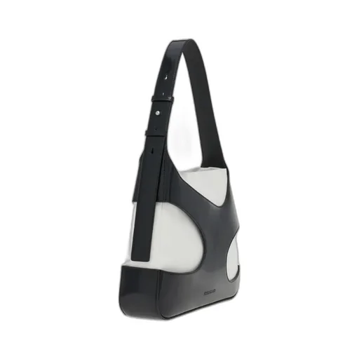 Cut-Out Detailed Logo Debossed Shoulder Bag