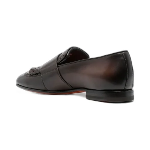 Double-Buckle Almond Toe Loafers