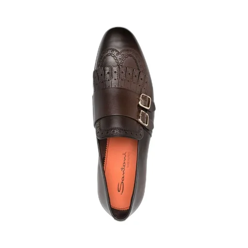 Double-Buckle Almond Toe Loafers