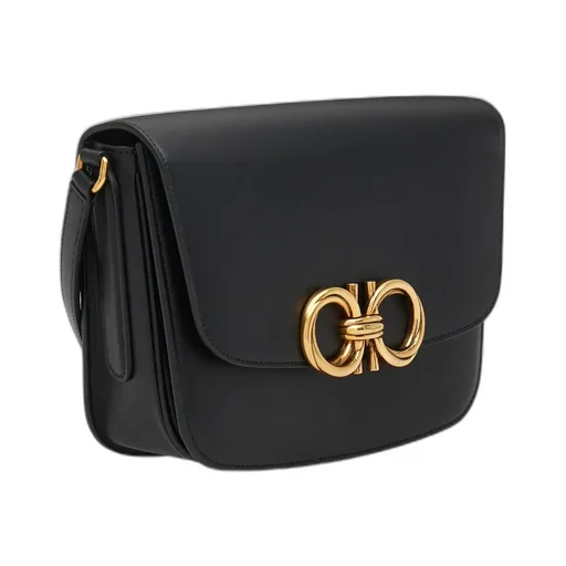 Gancini Leather Shoulder Bag
