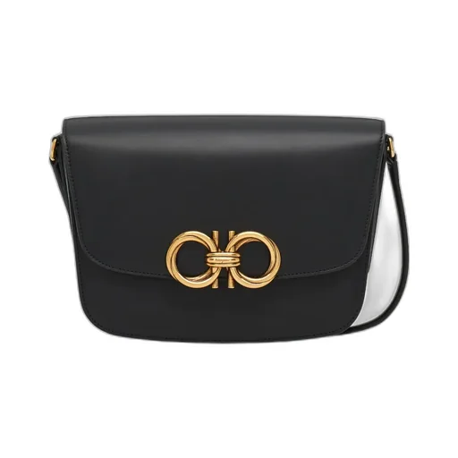 Gancini Leather Shoulder Bag
