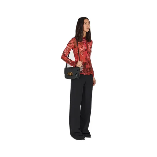 Gancini Leather Shoulder Bag