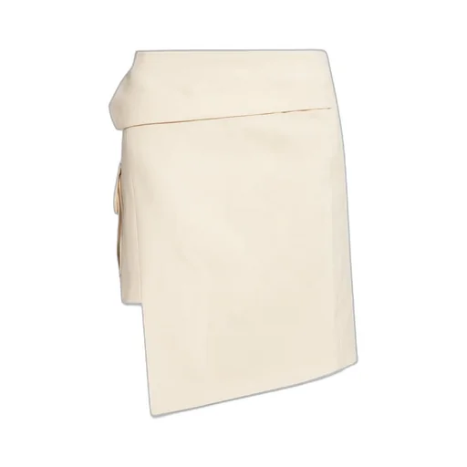 Asymmetric Wool Mini Skirt